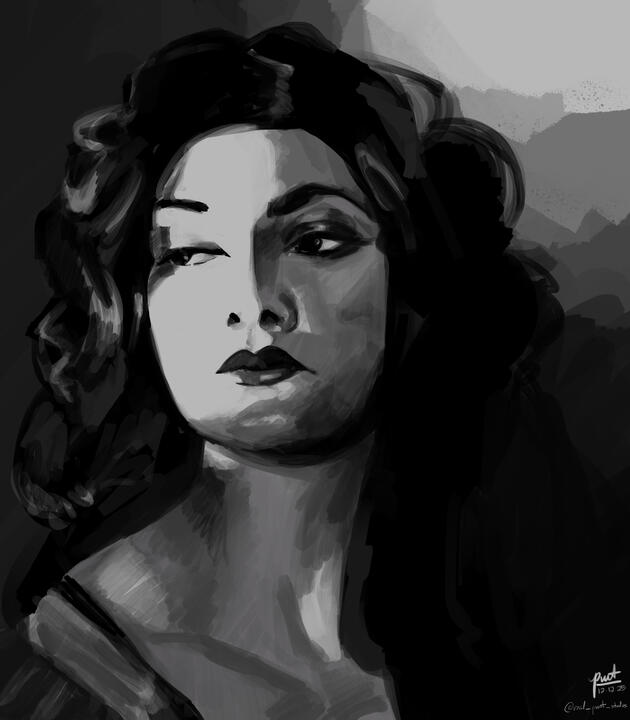 Vintage Damsel -- Procreate
