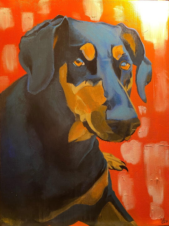 Doberman -- Acrylic on Canvas